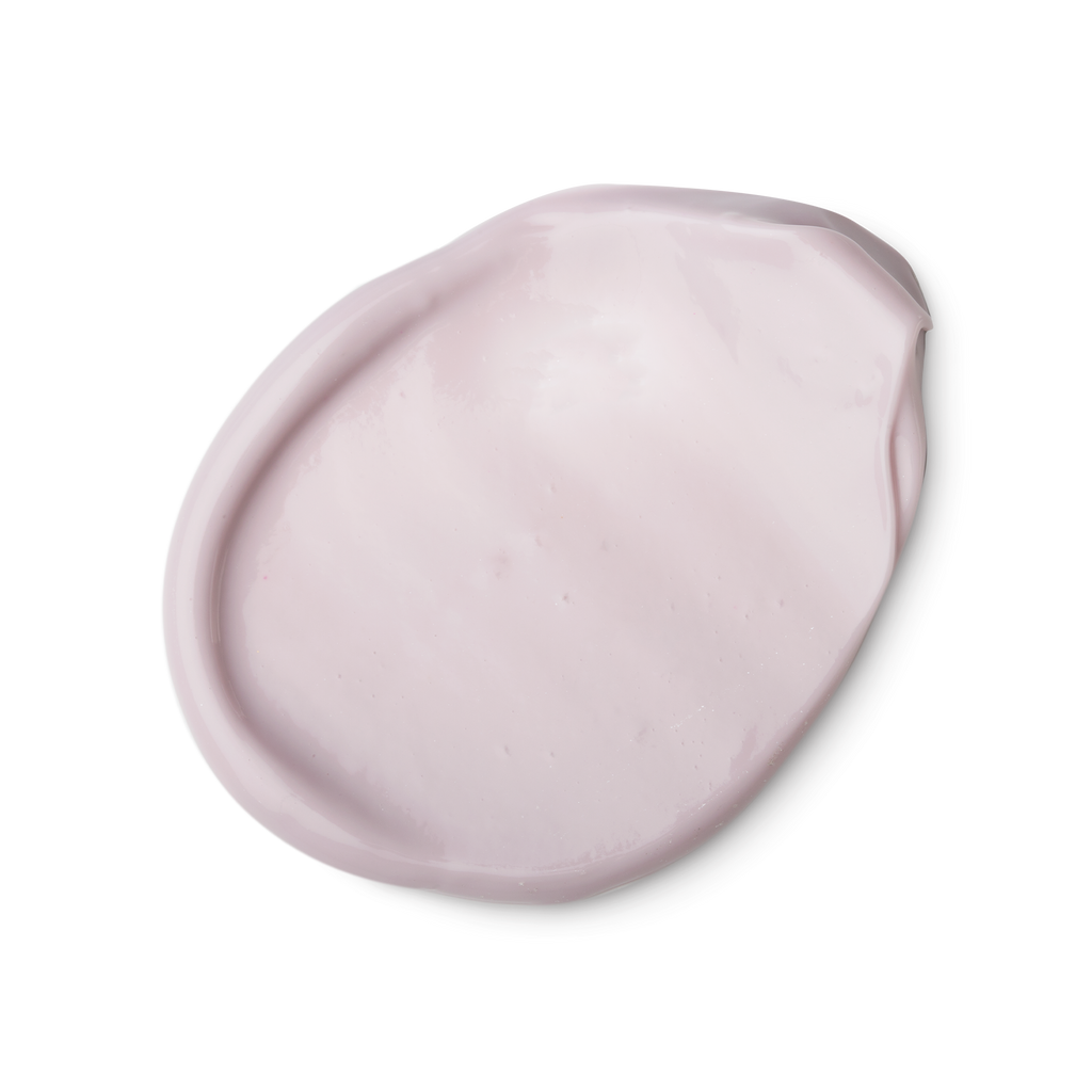 A swatch of creamy lilac coloured Sleepy body lotion.